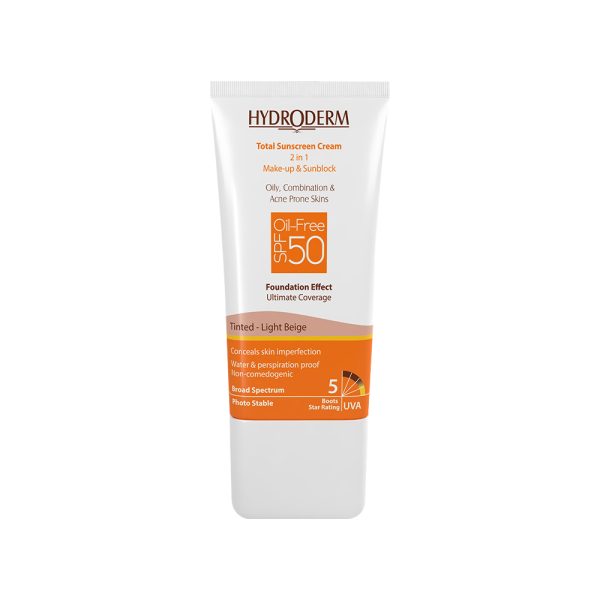 کرم ضد آفتاب رنگی فاقد چربی SPF50 هیدرودرم مدل 2 در 1 حجم 40 میل
Hydroderm Tinted Oil Free Sunscreen SPF50 For Oily 2 in 1